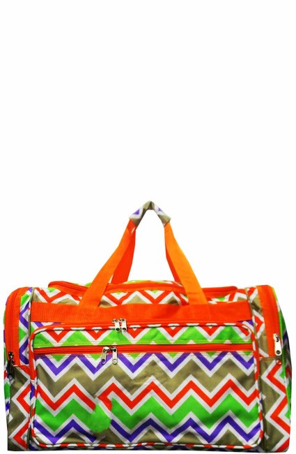 Printed Duffle Bag-T22/CV/MULTIORANGE